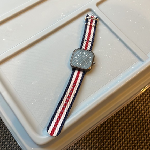 Modify Watches Square Watch with Red White and Blue Strap - Picture 2 of 4